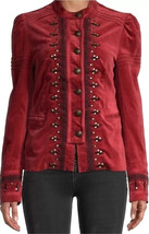 Free People Maven Veste Militaire Velours Brodé UK COURTE S (WB1 -11) - £90.28 GBP