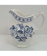 J &amp; G Meakin classic white Nordic blue floral  pattern small pitcher cre... - $19.75