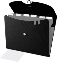 7 Pocket Expanding File Folder - Black - 13&quot; x 9.8&quot; - Accordion Folder t... - $11.13 CAD