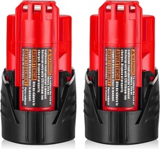 2 Packs 3.0Ah M12 Replacement Battery For Milwaukee 12V Battery For Xc - £25.88 GBP