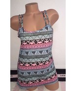 Victoria&#39;s Secret Pink Multicolor Black Aztec Geo Open Strappy Back Tank... - $34.99