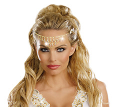 Dreamgirl Women&#39;s Glittering Rhinestone Headpiece, Gold, One Size - £62.41 GBP