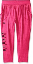 Under Armour Girls&#39; Heat Gear Tech Capri Pants, Harmony Red, XS - $24.74