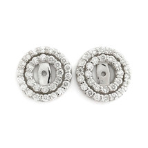Authenticity Guarantee 
Double Halo Diamond Earring Jackets Enhancers 14K Whi... - £1,121.96 GBP