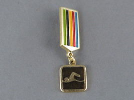 Vintage Summer Olympic Games Pin - Moscow 1980 Swimming Event- Medallion Pin - £11.78 GBP