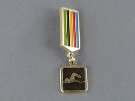 Vintage Summer Olympic Games Pin - Moscow 1980 Swimming Event- Medallion... - £11.88 GBP