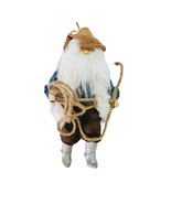Country Western Santa Large Christmas Ornament Fur Leather Rope Belt Buckle - £22.08 GBP