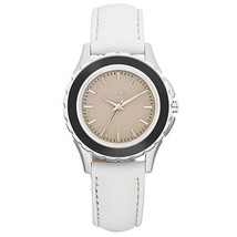 DKNY NY8770 Women&#39;s 3-Hand White Leather Strap Watch - £69.78 GBP