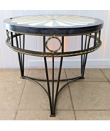 Vintage Maitland-Smith Hollywood Regency Style Marble Inlay &amp; Iron Accen... - $27,269.06 MXN