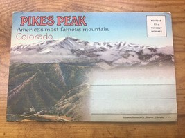 Vtg Postcard Photo Fold Out Pikes Peak CO 1940s Unused - £14.88 GBP