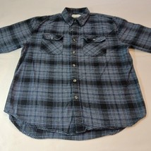California Shirt Co Men's Blue & Black Flannel Button Up Shirt Measured Chest 43 image 6