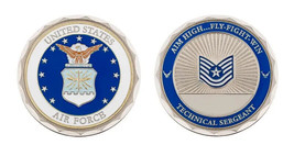 USAF AIR FORCE TECH TECHNICAL SERGEANT 1.75&quot;  CHALLENGE COIN - £29.56 GBP