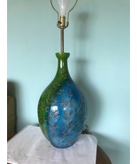 Huge Bitossi Raymor Londi Mid Century Blue Green Table Lamp LEAVES Made ... - £427.69 GBP