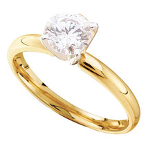 14kt Yellow Gold Womens Round Diamond Solitaire Bridal Wedding Engagement R - £279.06 GBP