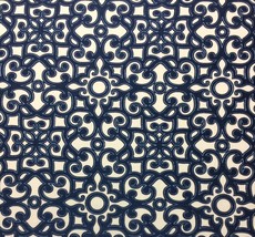 Ballard Designs Brindisi Blue Embroidered Scroll Designer Fabric By Yard 54&quot;W - £15.97 GBP