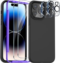 Liquid Silicone Case Compatible With iPhone 14 Pro Accessories Shockproo (Black) - £9.34 GBP