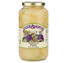 Jake &amp; Amos Pear Halves 32 Oz. (2 Jars) - £26.89 GBP