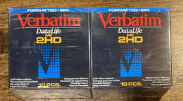 New Qty. 20 Vintage Verbatim 3.5” MF2HD Double Sided High Density Floppy... - $19.99