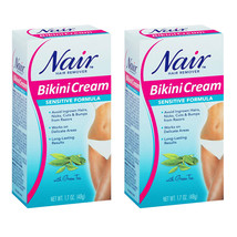 2-Pack New Nair Hair Remover Sensitive Formula Bikini Cream With Green T... - $17.99