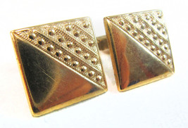 Vintage Anson Gold Tone Square Cufflinks - £10.05 GBP