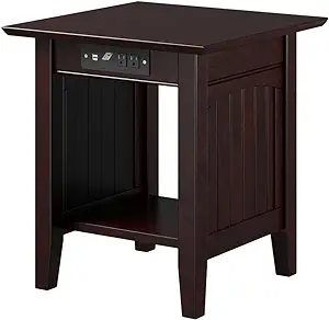AFI Nantucket End Table with Charging Station in Espresso - £185.88 GBP