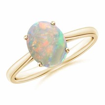 Authenticity Guarantee 
Angara Natural 9x7mm Opal Ring in 14K Yellow Gold (Ri... - £479.14 GBP