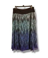 JM Collection Women&#39;s Size 10 Ombre Dot Blue Black Midi Skirt - £17.18 GBP