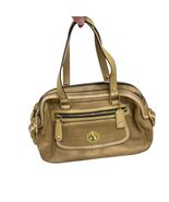 Coach Tan Leather Satchel Bag With Multiple Compartments &amp; Gold Hardware - €53,58 EUR