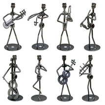 Iron Music Band Figurine Metal Musician Model Creative Iron Music Player Crafts - £16.28 GBP