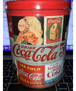 Vintage Coca-Cola Round Metal Tin Can with NEW Sealed 700 Piece Puzzle - £23.70 GBP