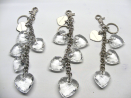 Kathy Van Zeeland NY Key Chain Fob Purse Charm Clear Hearts Lot Of 3 - £13.18 GBP
