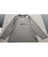 NBA San Antonio Spurs Shirt Basketball Men 2XL Gray Polyester Casual Lon... - $428.64 MXN