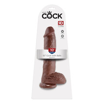 King Cock 10&quot; Cock with Balls Brown - £43.98 GBP