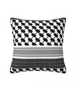 AAP- Palestinian Map Black and White Keffiyeh Pillow Cover Palestine Fla... - $27.43 CAD