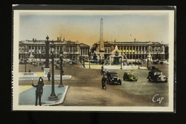 Vintage Postcard Early Cars City Scene Paris France Colorized Concorde Street - £6.08 GBP