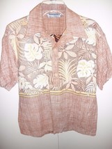 Vintage  Ocean Pacific OP Wood Button Hawaiian Shirt Size Large L - £51.32 GBP