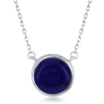 Sterling Silver Natural Stone Necklace - Lapis - £38.58 GBP