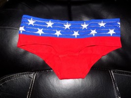 Victoria’s Secret PINK Lace Trim Hipster Panty Red White Snooze Blue Stars NEW - £11.82 GBP