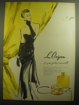 1946 Coty L'Origan Perfume Ad - L'Origan for your golden moments - $18.49