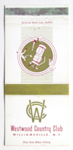 Westwood Country Club - Williamsville, New York 30 Strike Matchbook Cover Golf - £1.41 GBP