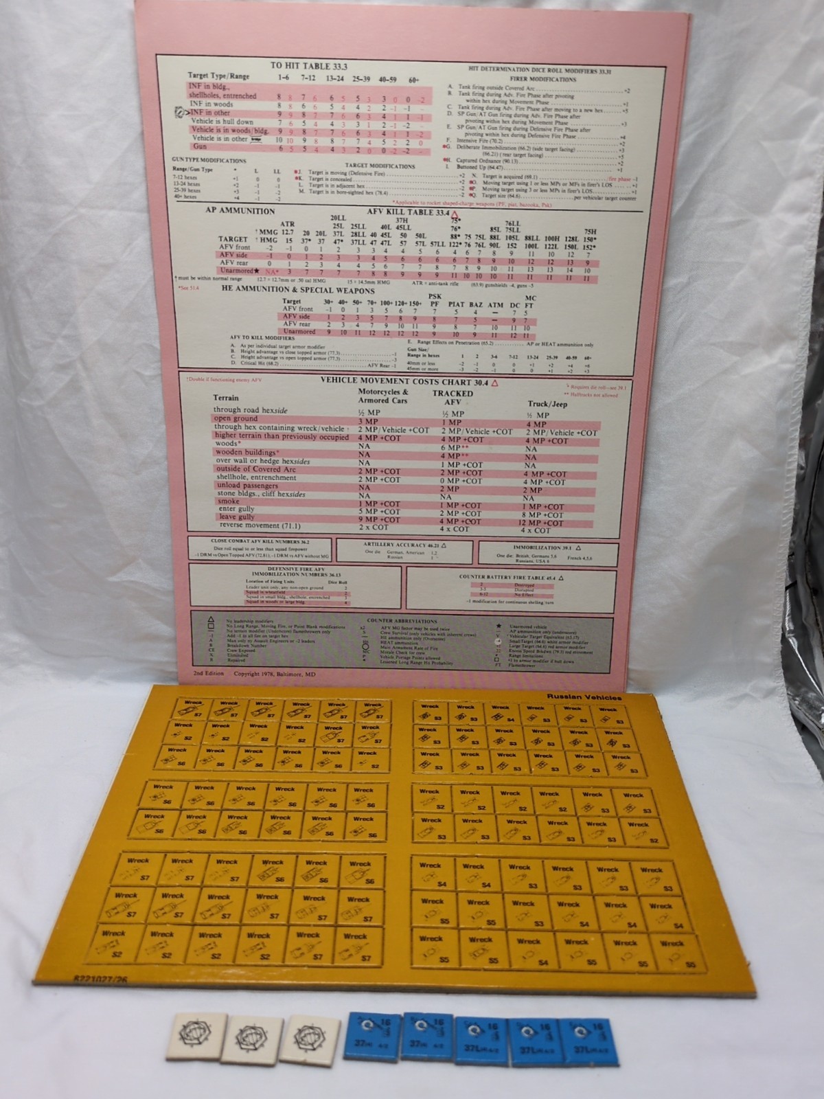 (200) Cross Of Iron Squad Leader Chit Tokens - $25.73