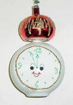 Vintage Glass CLOCK Christmas Ornament - Italy - NOS - £23.98 GBP