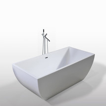 67&quot; Freestanding bathtub white contemporary soaking tub with Faucet Jenn... - £1,118.29 GBP