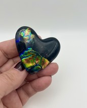 Handmade Dichroic Glass Heart Object de Arté Keepsake- “You Are Loved&quot; #... - $45.00
