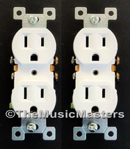 2X White AC Electric Power Duplex Wall OUTLET RECEPTACLE Residential Rep... - £8.88 GBP