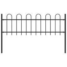 vidaXL Black Steel Hoop Top Garden Fence Panels 10ft x 6ft for Plants - $120.49