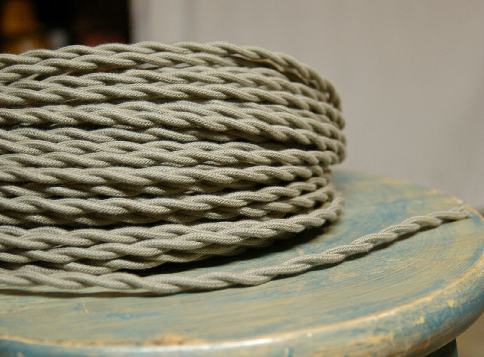 Clay Color Twisted Cloth Covered Wire, Vintage Style Lamp Cord, Antique ... - $1.39