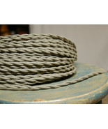 Clay Colour Twisted Cloth Covered Wire, Vintage Style Lamp Cord, Antique... - £1.08 GBP