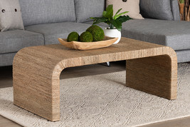 Valeria Japandi Natural Seagrass Waterfall Coffee Table - $9,423.04 MXN