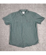 VTG Levis Shirt Men XL Green Short Sleeve Western Button Down Cotton Casual - £17.57 GBP